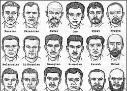 Enlace a Bocetos utilizados por la policía soviética para identificar sospechosos basándose en su origen étnico