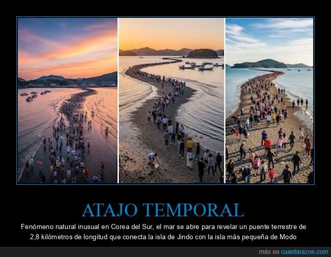 Corea,Jindo,mareas,sendero,atraso