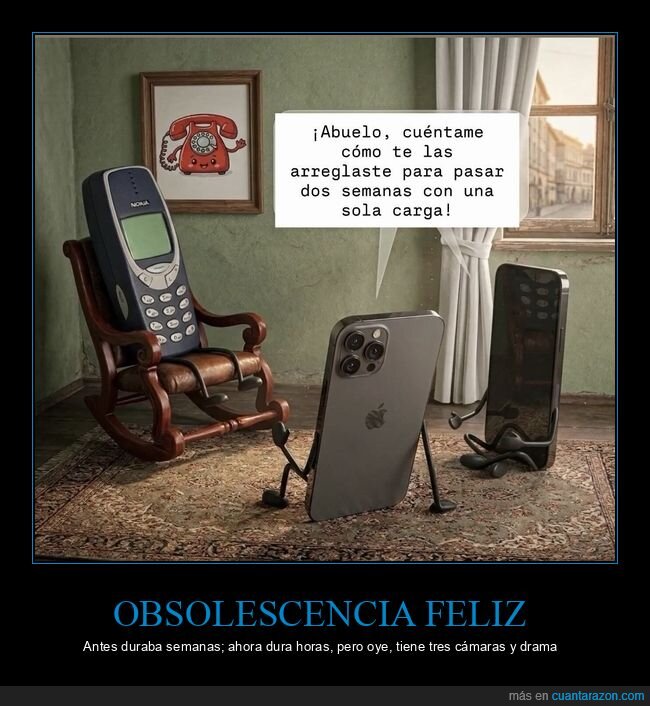 bater&iacute;a,Nokia,iPhone,nostalgia,tecnolog&iacute;a