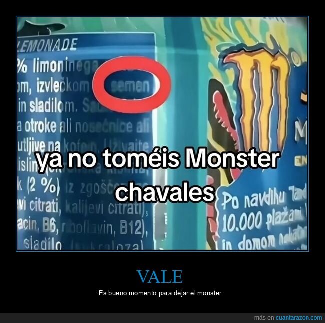 monster,cafeina,etiqueta,ingredientes,advertencia