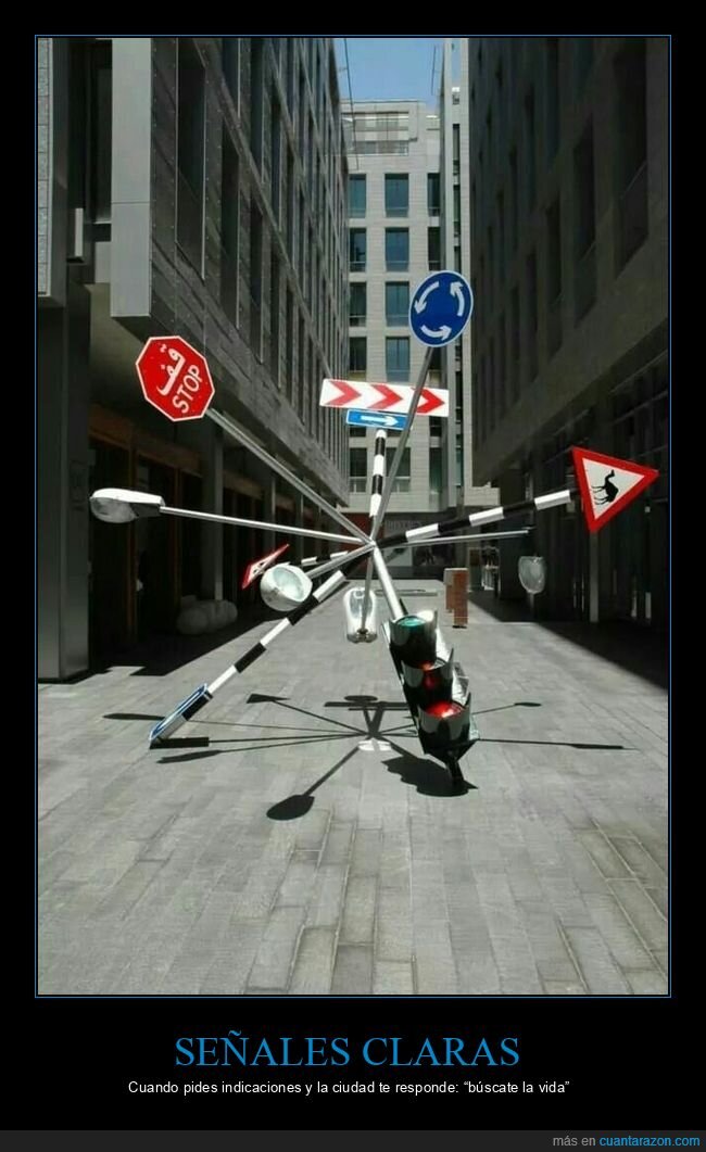 se&ntilde;ales,tr&aacute;fico,rotonda,caos,ciudad