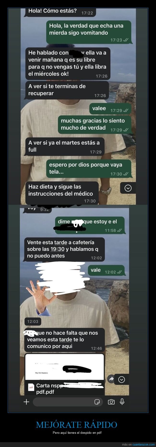 WhatsApp,despido,trabajo,enfermedad,PDF