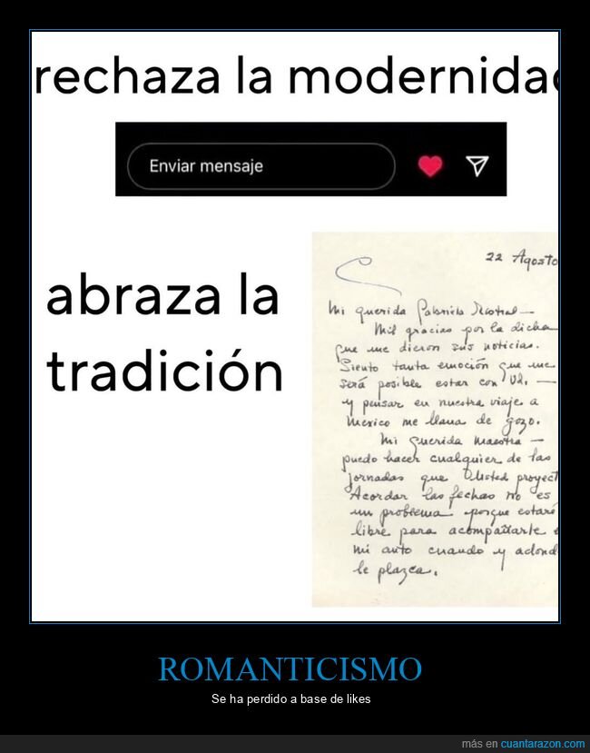 modernidad,tradici&oacute;n,Instagram,carta,nostalgia