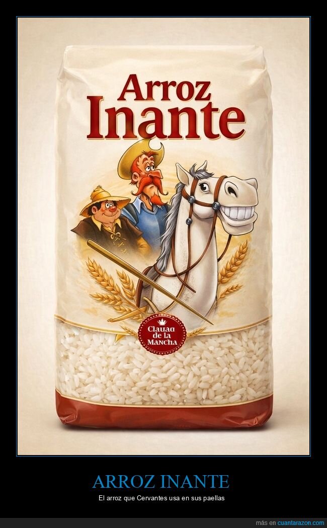 arroz,mancha,quijote,parodia,packaging