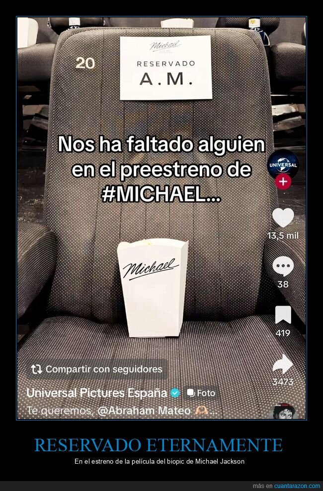 cine,butaca,reserva,palomitas,ausencia,michael jackson