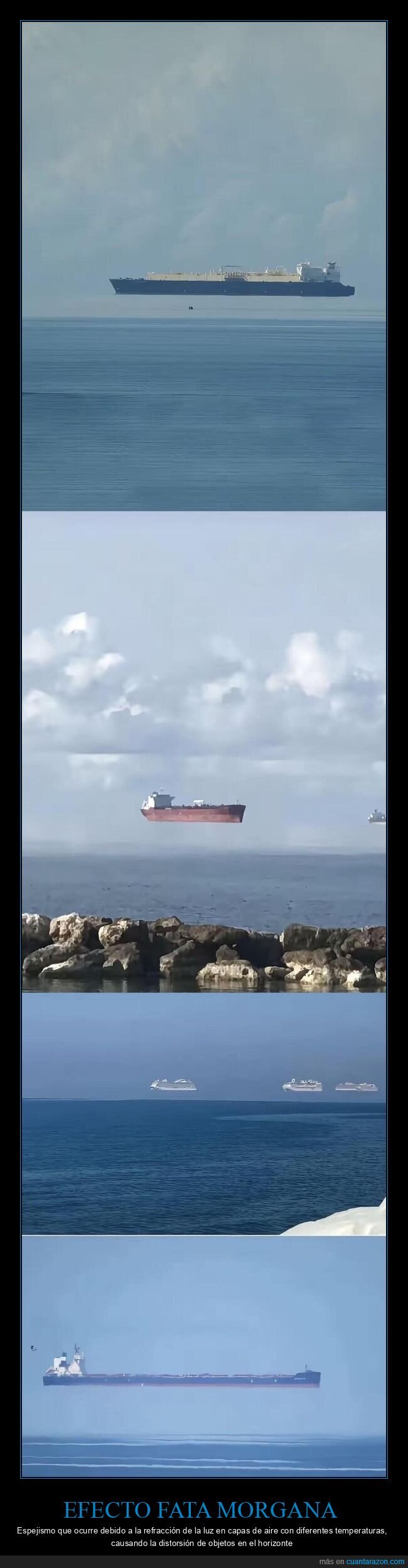 barcos,mar,fata morgana,espejismo,refracci&oacute;n,horizonte,atm&oacute;sfera,distancia