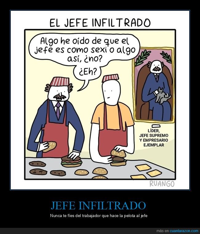 jefe,infiltrado,trabajo,peloteo,hamburguesa