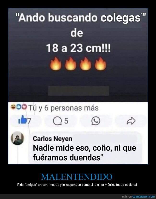 malentendido,centimetros,comentario,facebook,duendes