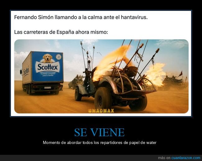 carreteras,apocalipsis,papelhigienico,Scottex,MadMax