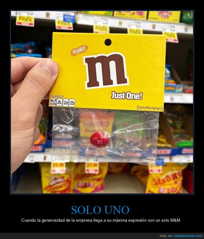 M&M,taca&ntilde;er&iacute;a,golosinas,estafa,minimalismo
