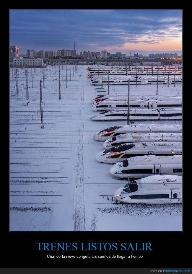 Tianjin,trenes,invierno,dep&oacute;sito,nieve