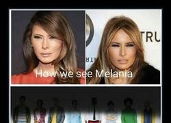 Enlace a Melania ve todo a medias