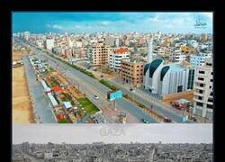 Enlace a Una de las imágenes más aterradoras de la historia: la transformación de la vida a la muerte. Gaza en 2023 y 2026