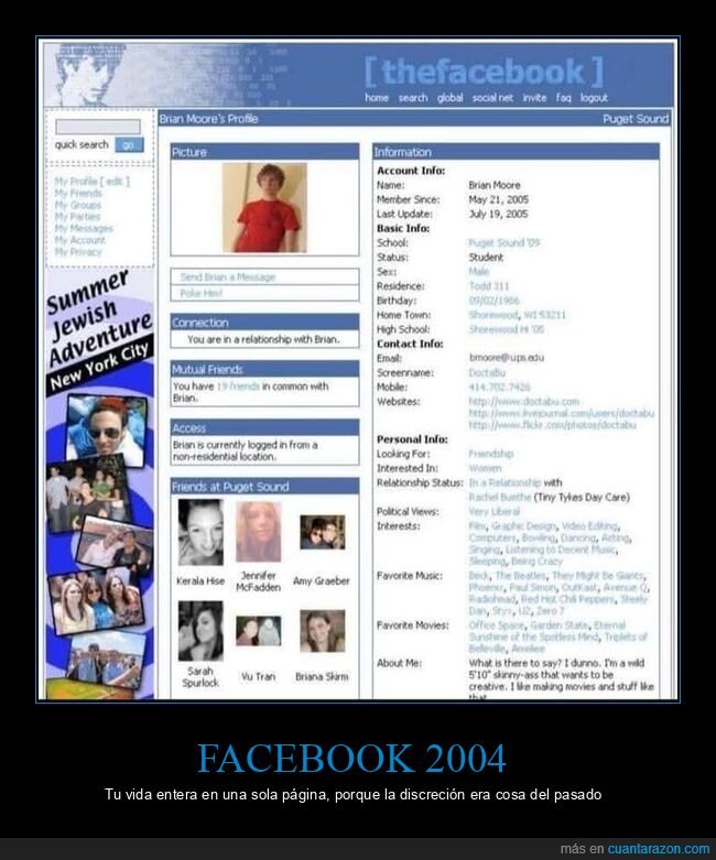 Facebook,2004,Nostalgia,Privacidad,Internet