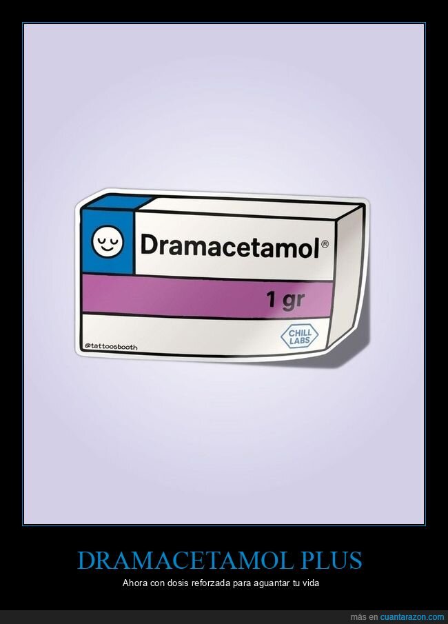 Dramacetamol,medicamento,humor,drama,vendimia