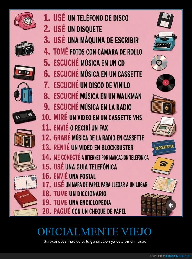 tecnolog&iacute;a,retro,generaciones,obsoleto,anal&oacute;gico