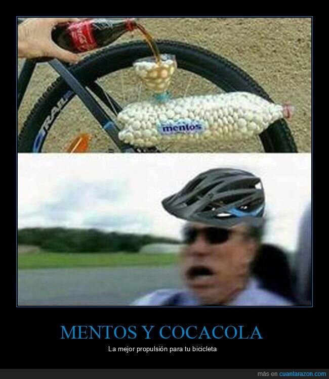 Mentos,bicicleta,fracaso,rid&iacute;culo,refesco