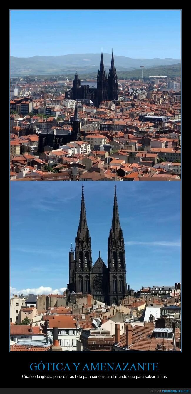 catedral,g&oacute;tico,Clermont-Ferrand,volc&aacute;nica,contraste