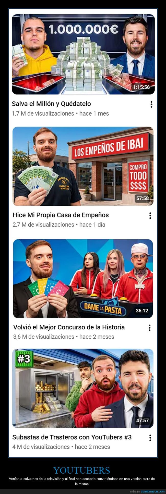 YouTubers,Clickbait,Dinero,Plataformas,Entretenimiento