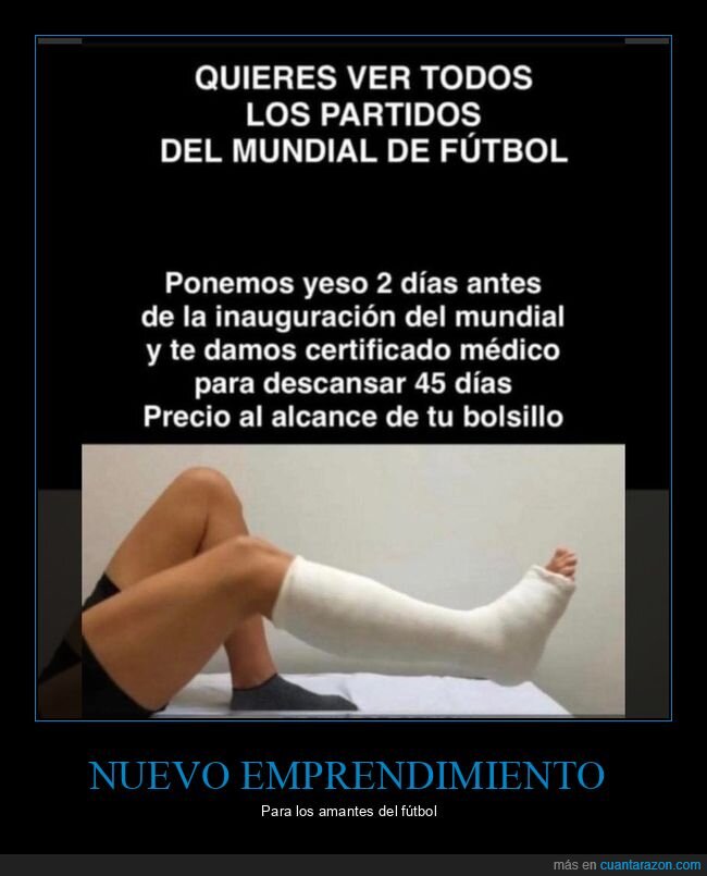 emprendimiento,fracaso,mundialista,baja m&eacute;dica,realidad