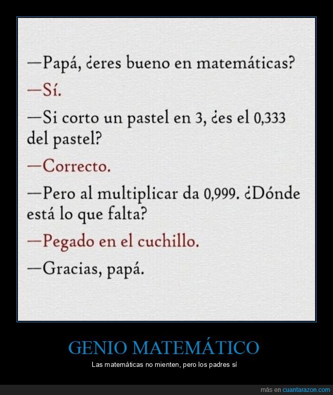padre,matem&aacute;ticas,l&oacute;gica,pastel,fracci&oacute;n