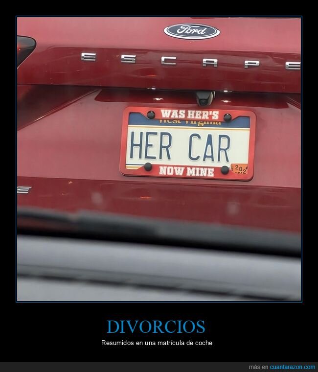 matrimonio,coche,fracaso,Ford,placa