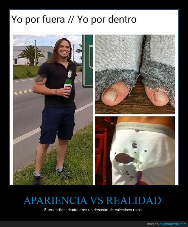desastre,apariencia,realidad,contraste,calcetines
