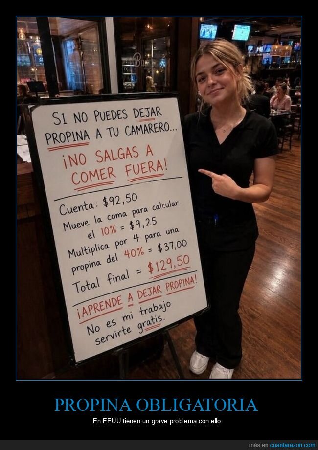 propinas,restaurante,extorsi&oacute;n,camarero,Am&eacute;rica