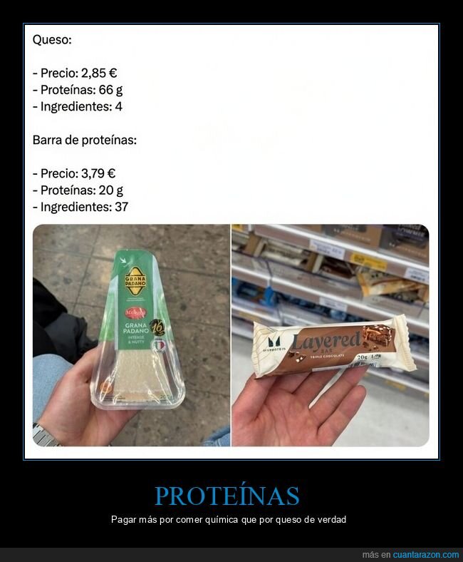 prote&iacute;na,queso,barritas,nutrici&oacute;n,enga&ntilde;o