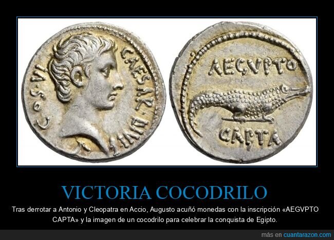 Antig&uuml;edad,Monedas,Propaganda,Actium,Cocodrilo