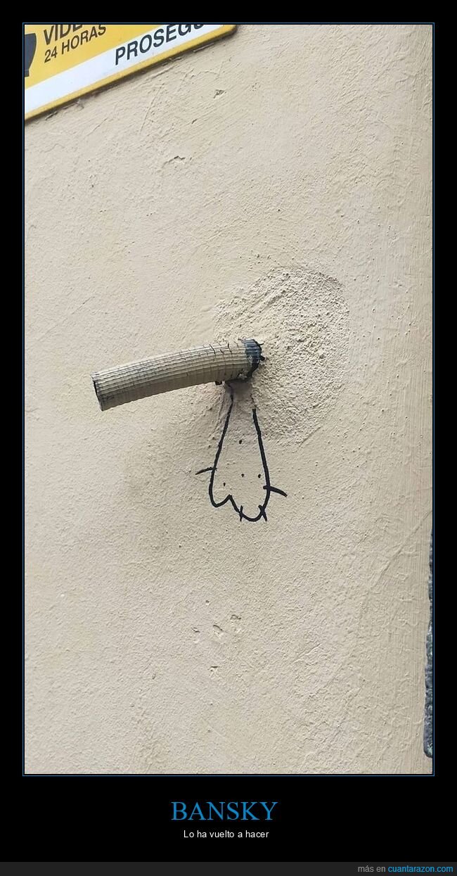 Banksy,vigilancia,pared,arte
