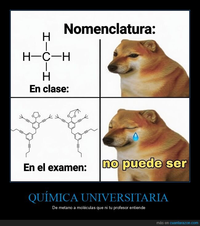 qu&iacute;mica,examen,universidad,nomenclatura,fracaso