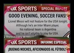 Enlace a En EEUU pusieron un cartel explicándole a los estadounidenses por qué Messi estaba jugando por Argentina y no para un equipo de EEUU