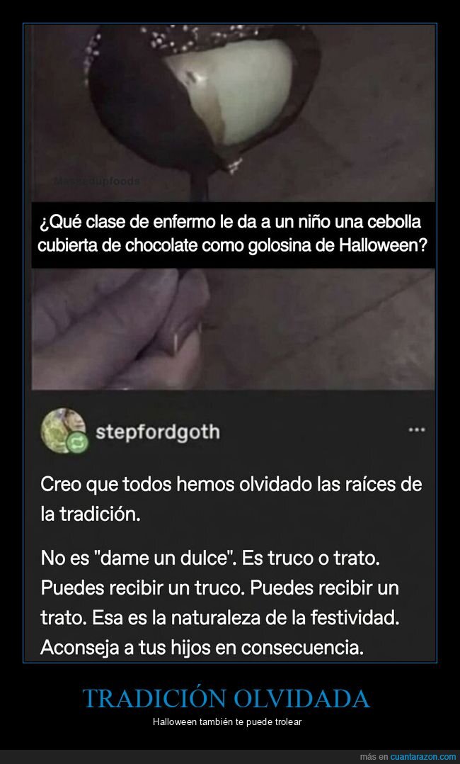 Halloween,tradici&oacute;n,cebolla,chocolate,sorpresa