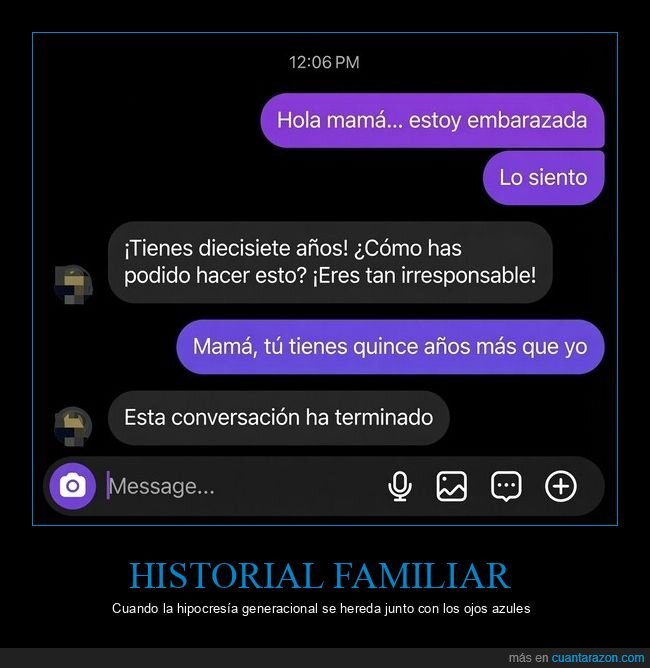generaciones,hipocres&iacute;a,familia,embarazo,confrontaci&oacute;n