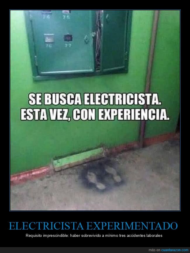 electricista,trabajo,requisitos,peligro,desastre
