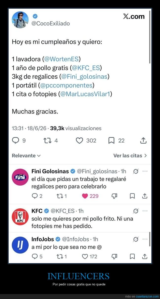 cumplea&ntilde;os,redes sociales,favores,humor,influencers