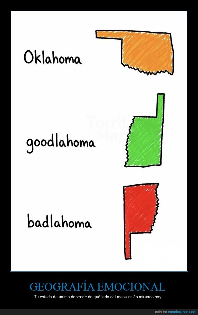 Oklahoma,geograf&iacute;a,estados,humor,mapas