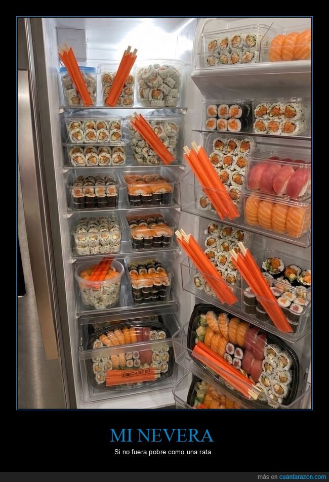 sushi,nevera,obsesi&oacute;n,alimentaci&oacute;n,exceso