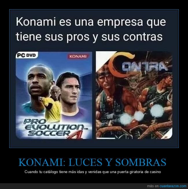 Konami,videojuegos,contraste,legado,inconsistencia