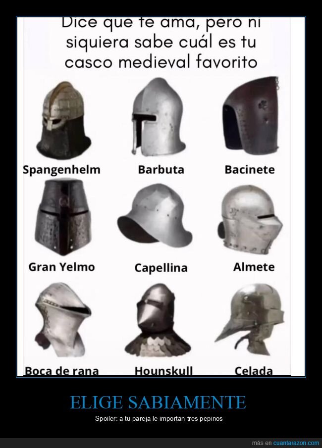 cascos,medieval,relaciones,preferencias,desconocimiento