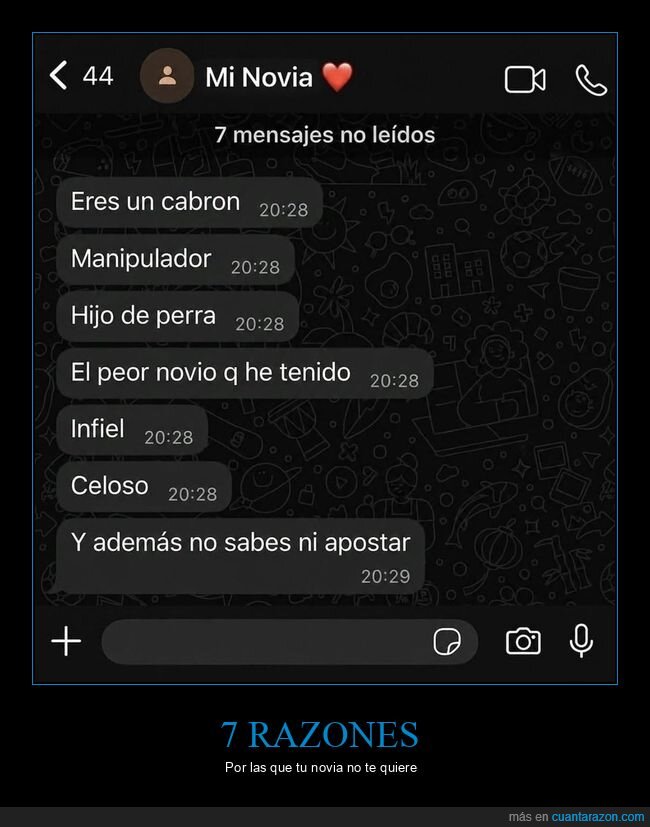 desamor,WhatsApp,ruptura,insultos,ignorada