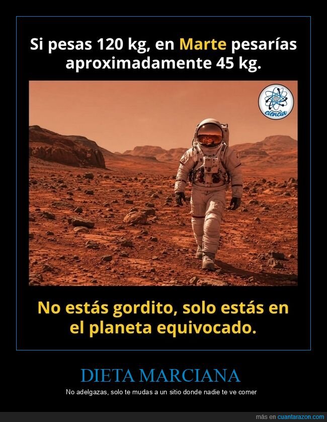 dieta,Marte,gravedad,peso,desmotivaci&oacute;n
