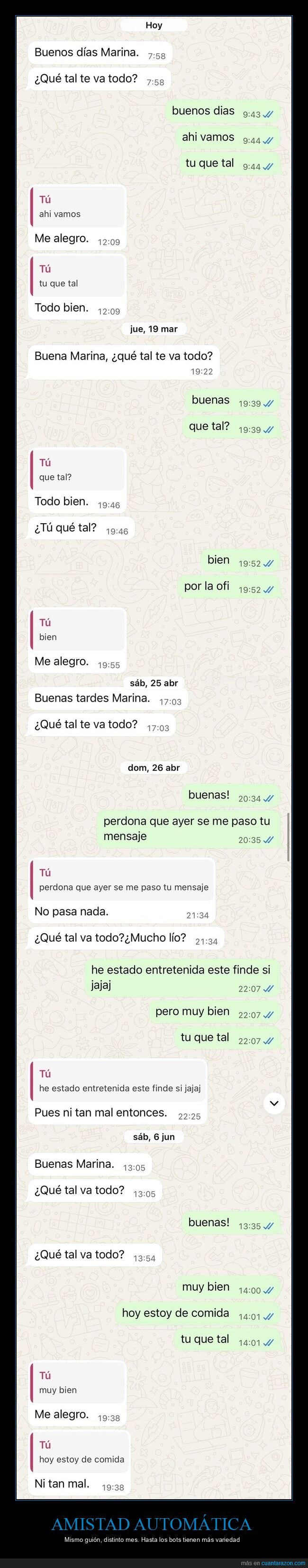 amistad,rutina,WhatsApp,relaciones,conversaci&oacute;n