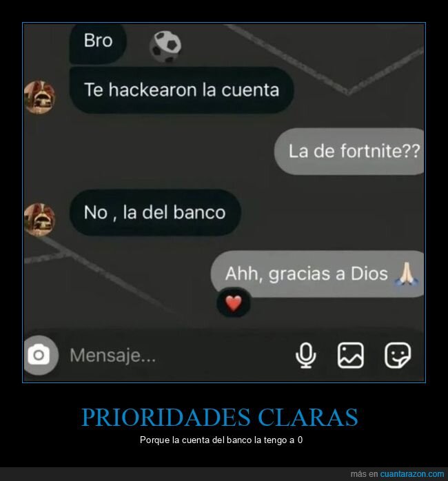hackeo,banco,fortnite,prioridades,humor