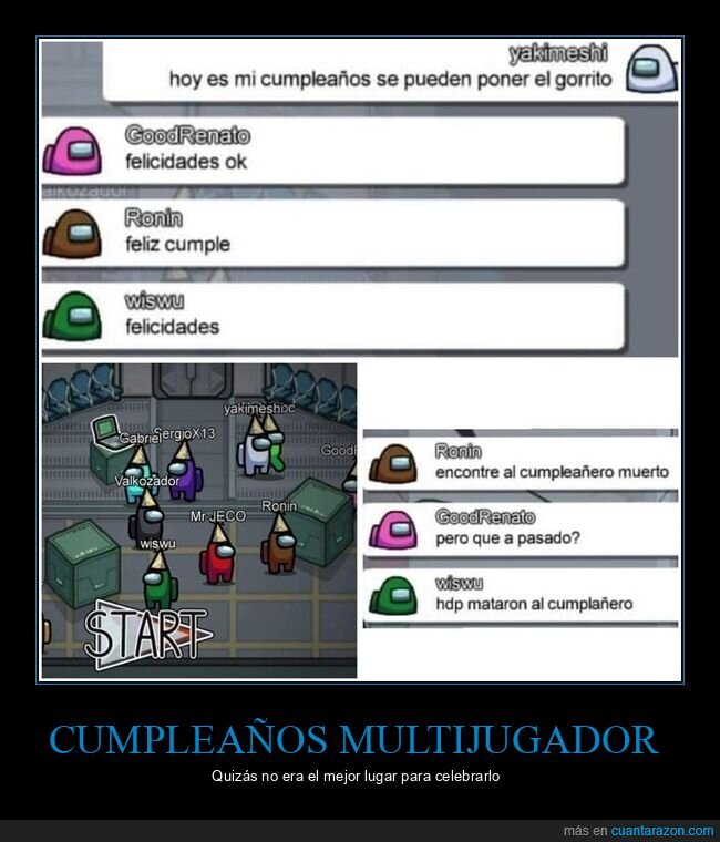 cumplea&ntilde;os,Among Us,traici&oacute;n,amigos,gaming