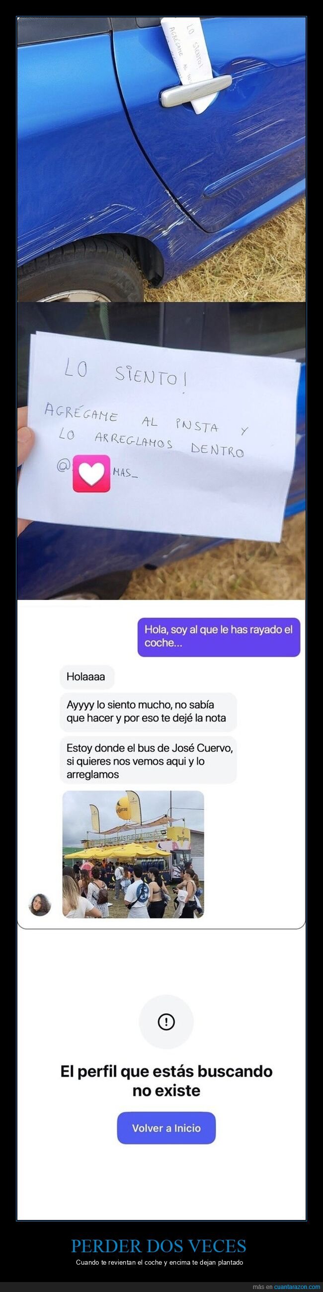enga&ntilde;o,coche,estafa,citas,desastre