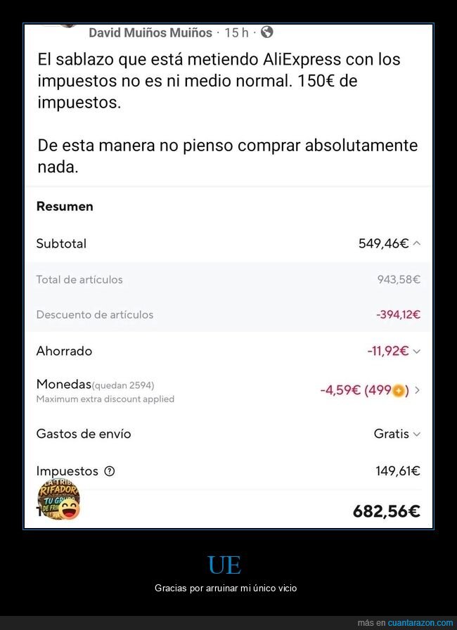 AliExpress,impuestos,estafa,compras,descuentos