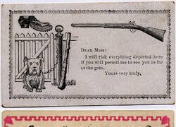 Enlace a Tarjetas de presentación, una forma discreta de coqueteo que se utilizaba en la época victoriana y en las primeras décadas del siglo XX. Décadas de 1880 a 1920