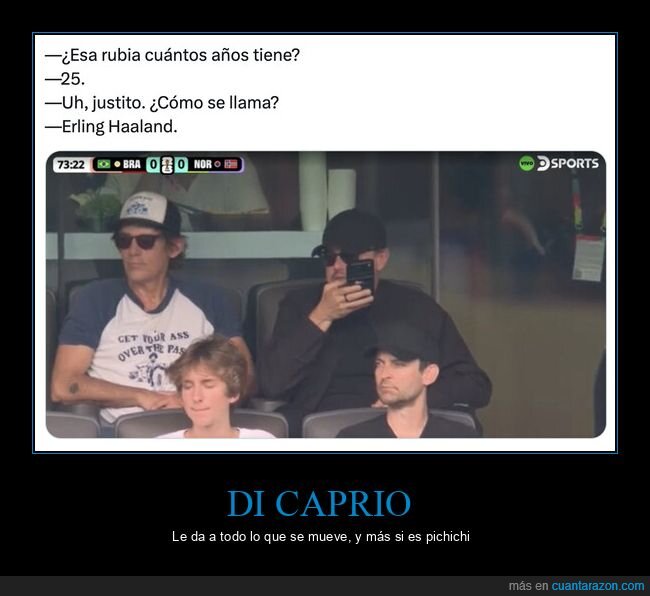 celebrities,aburrimiento,f&uacute;tbol,DiCaprio,palco
